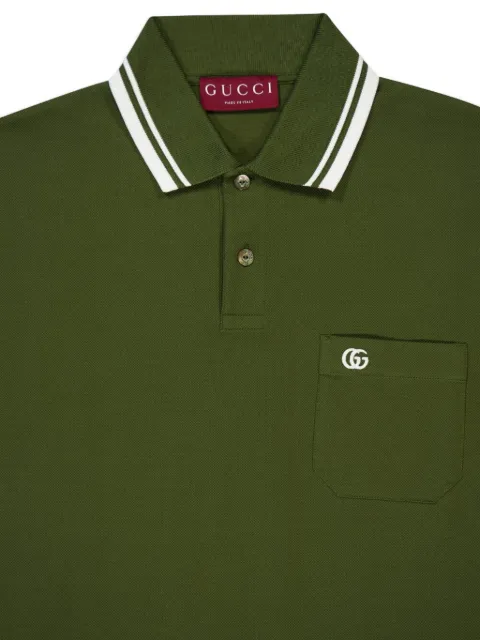 Gucci tipped-collar piqué-cotton polo shirt