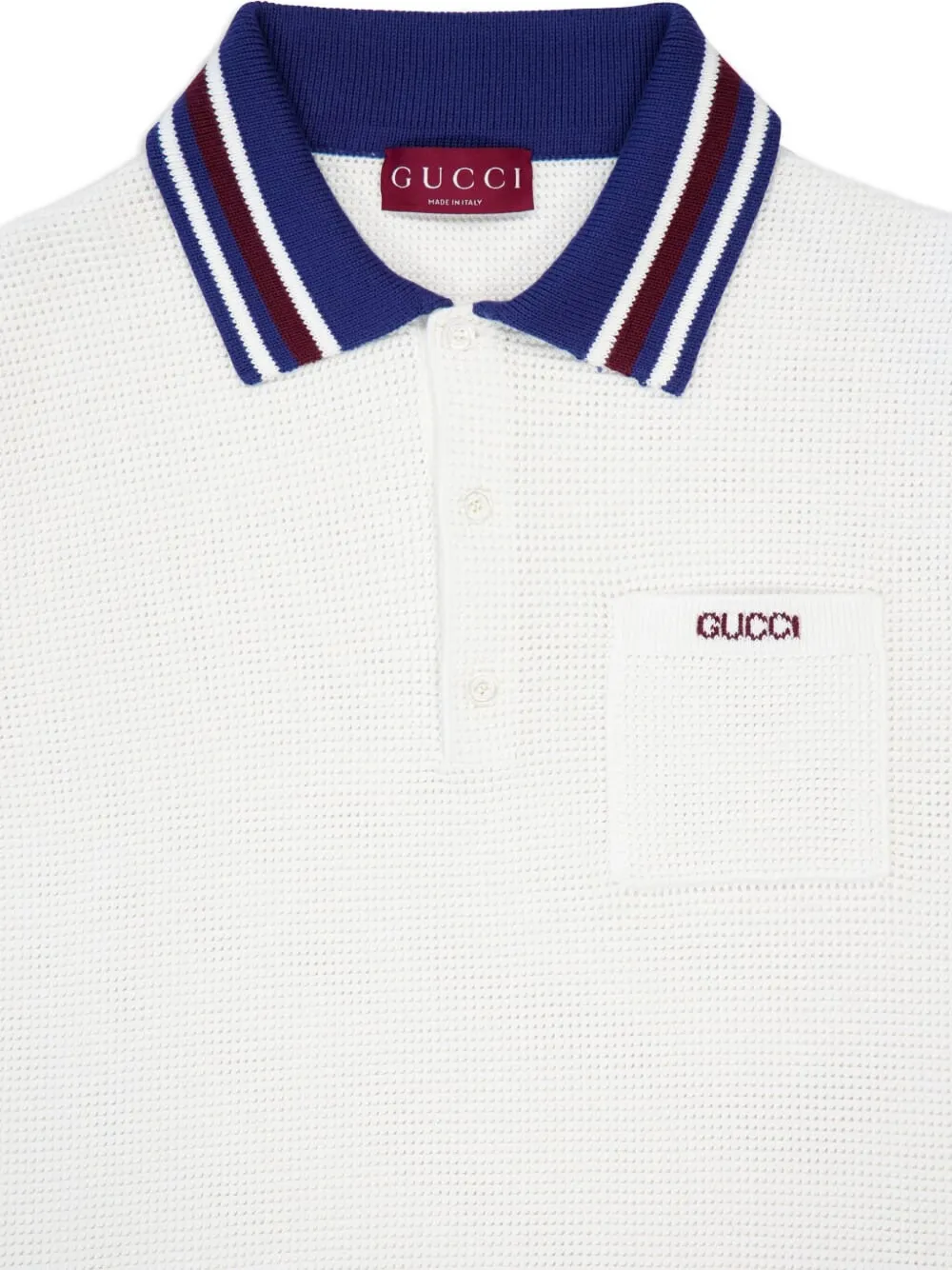 Gucci Poloshirt met wafelpatroon Wit