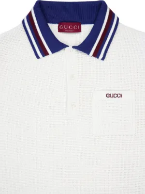 waffle-knit cotton polo shirt 4