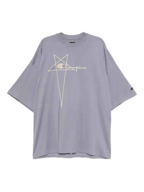 Rick Owens X Champion playera con logo bordado en colaboración con Champion