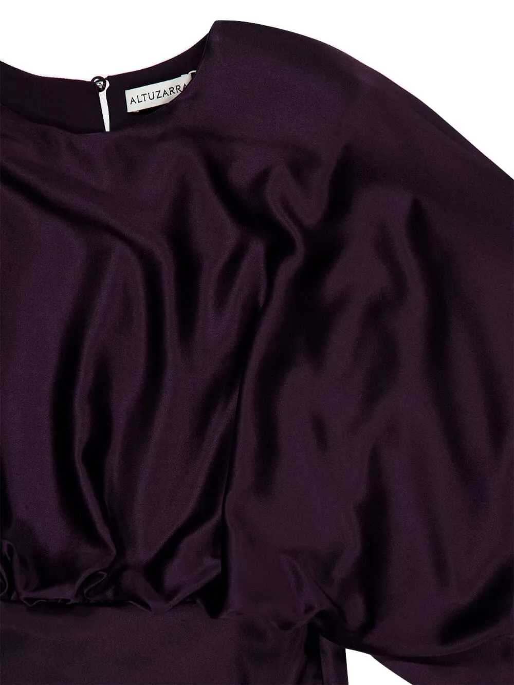Evinka Long-Sleeve Gathered Silk Dress