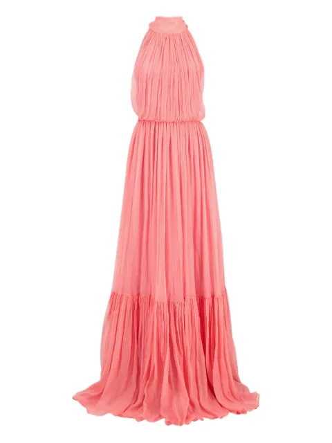 Gucci halterneck tiered maxi dress