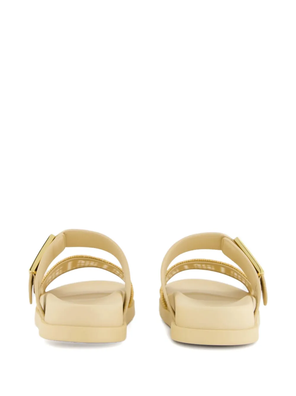 FENDI Feel buckle woven sandals Neutrals