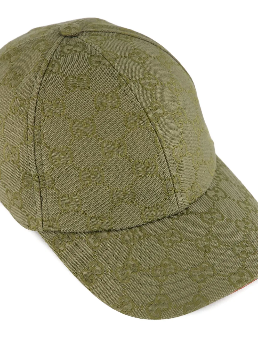 Gucci Curved Canvas Baseball Hat In Green