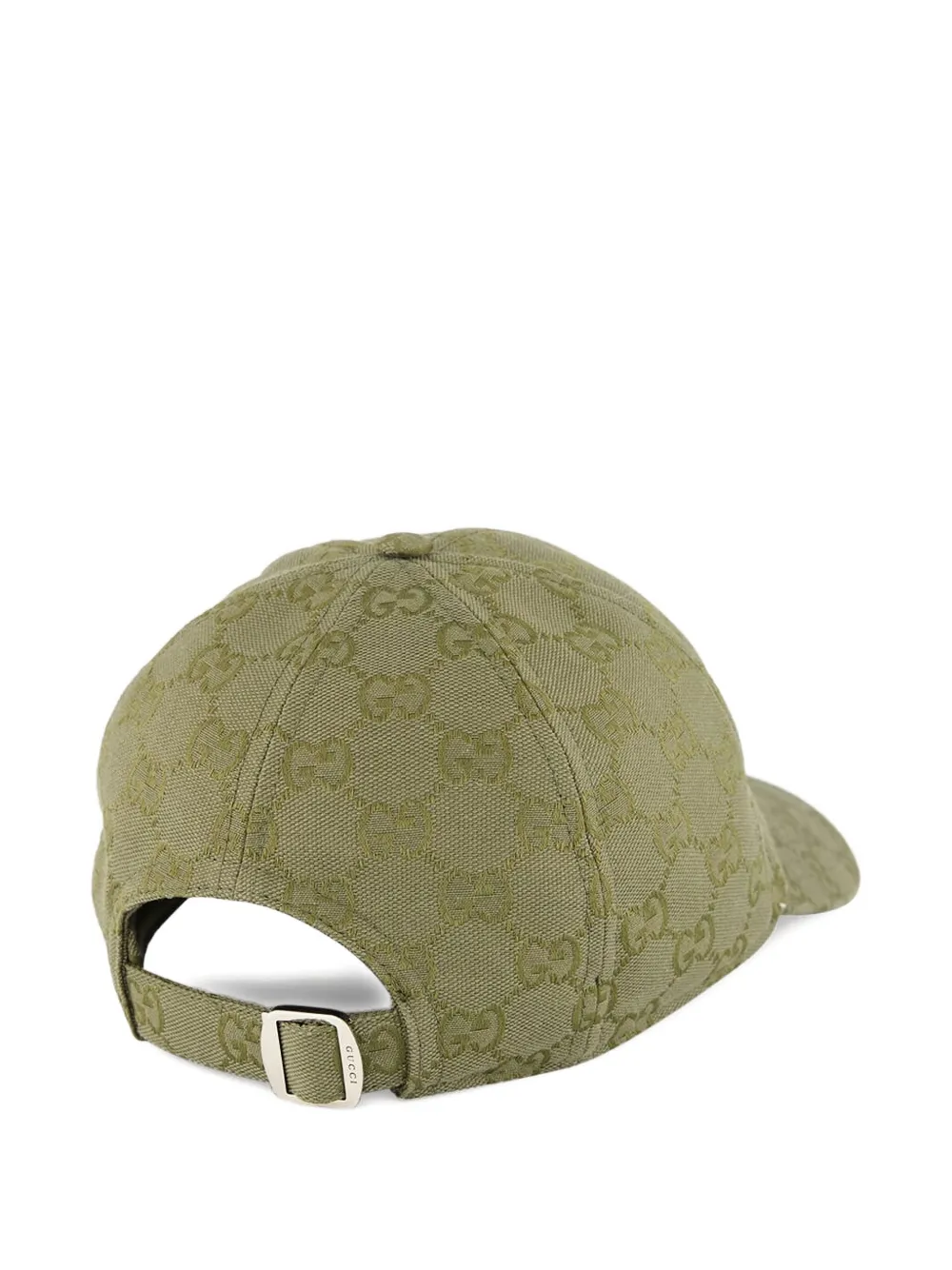 Gucci Curved Canvas Baseball Hat In Green