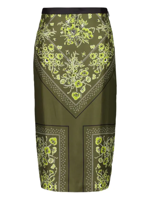 Gucci floral silk skirt