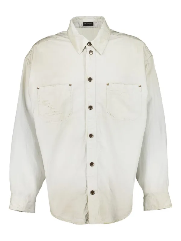 Balenciaga Two-pocket Button-up Shirt in White