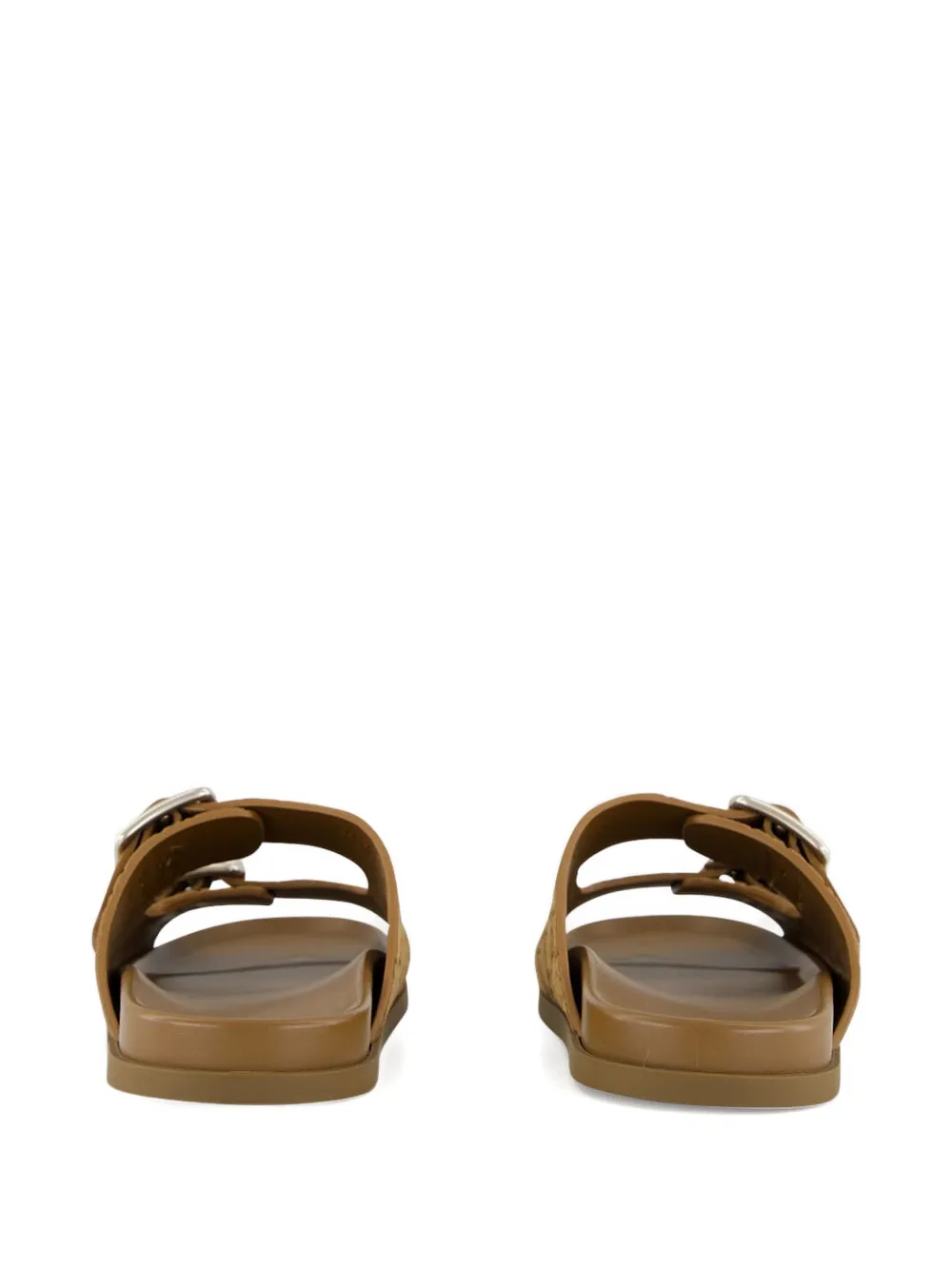 Gucci Sandalen met GG-monogram en dubbele gesp Bruin