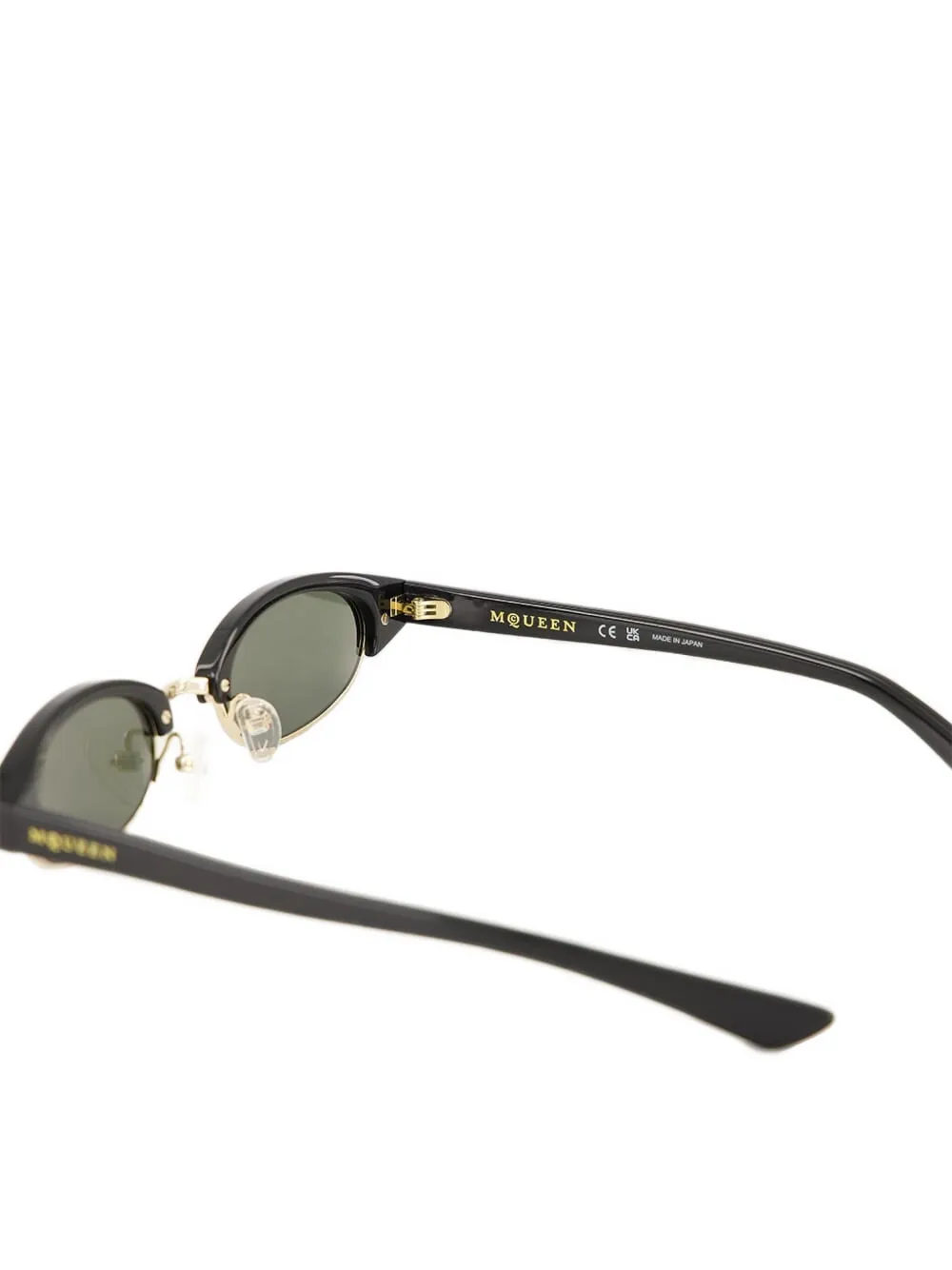 Alexander McQueen Eyewear Ellipse oval-frame sunglasses Zwart