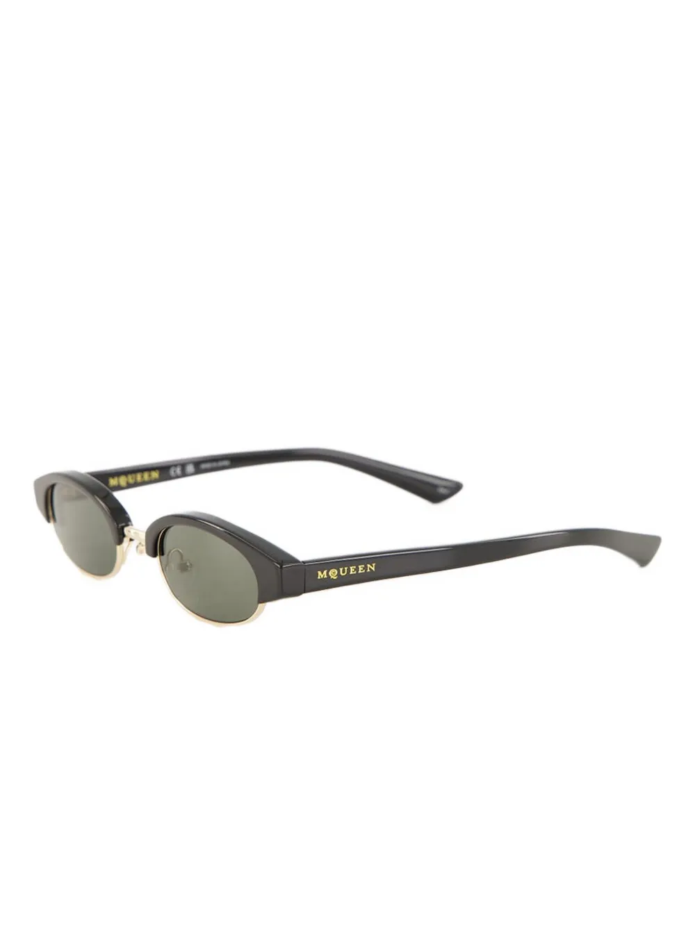 Alexander McQueen Eyewear Ellipse oval-frame sunglasses Zwart