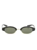 Alexander McQueen Eyewear Ellipse oval-frame sunglasses - Black