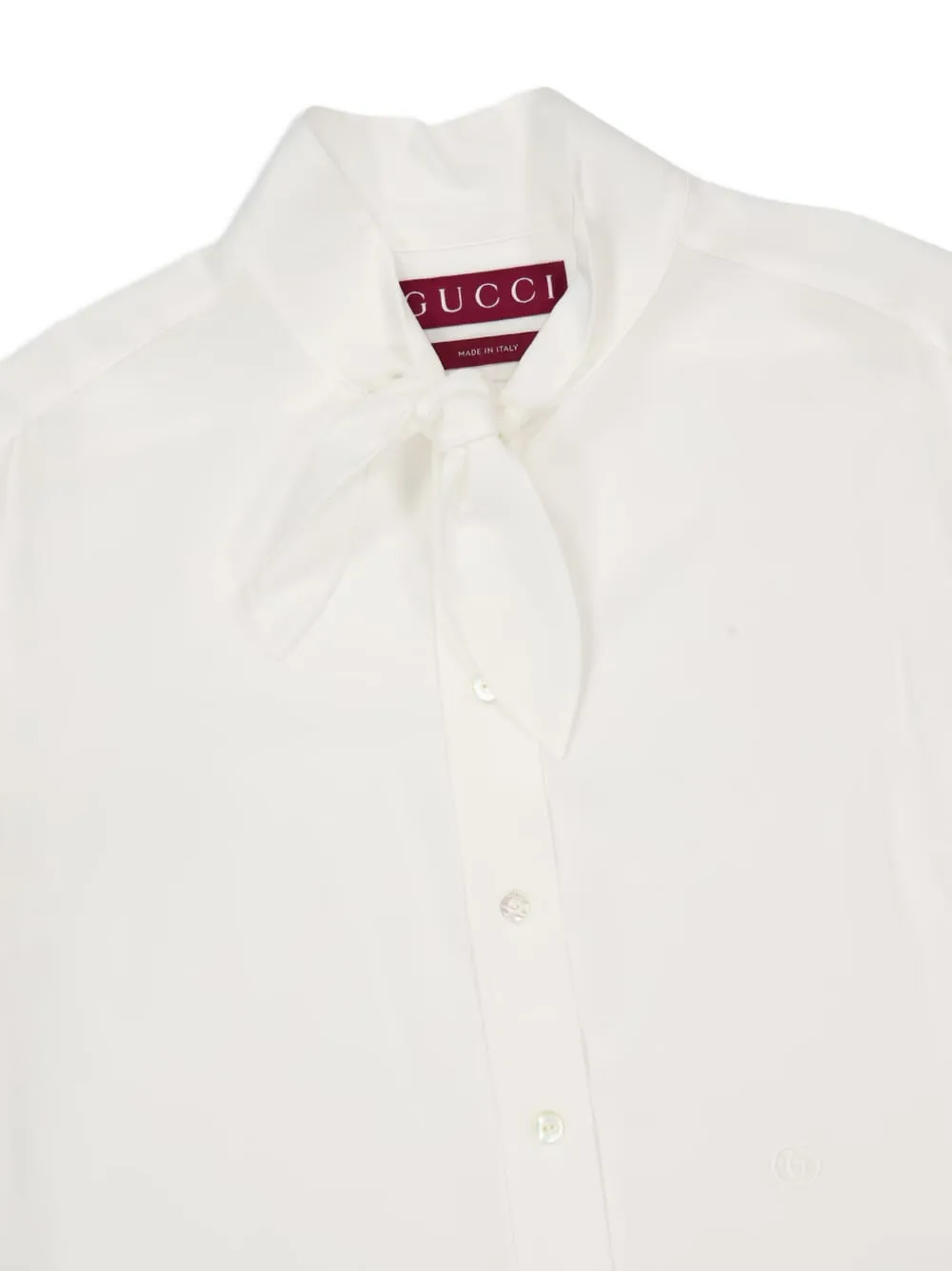 Gucci Zijden blouse met striksluiting Wit