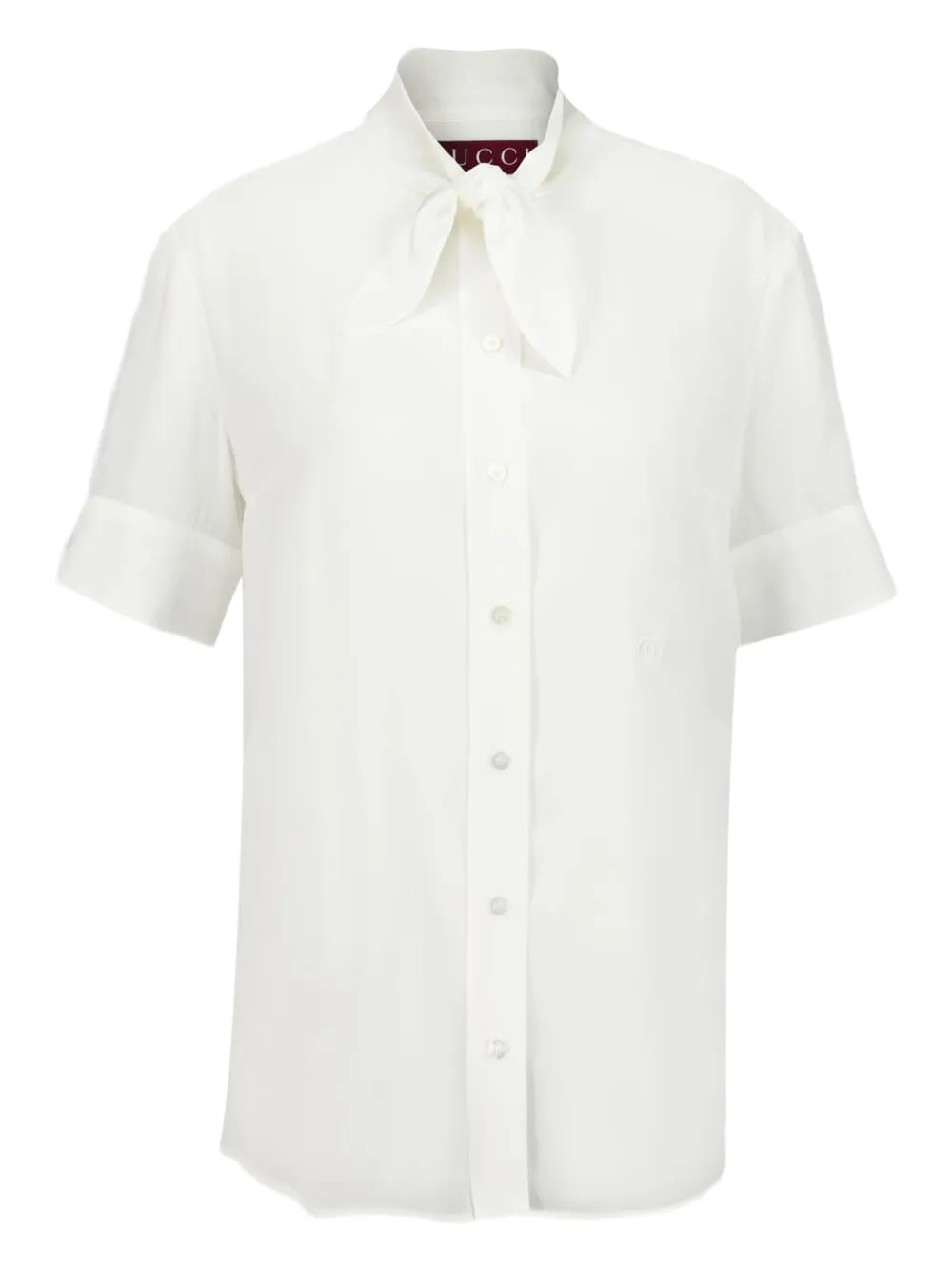 Gucci camisa de seda con cierre de lazo | blanco | Image 1