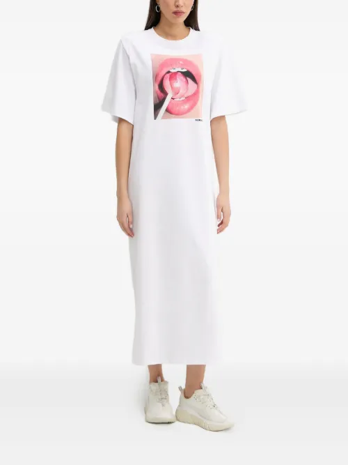 Robe longue à imprimé graphique - Fiorucci - Modalova