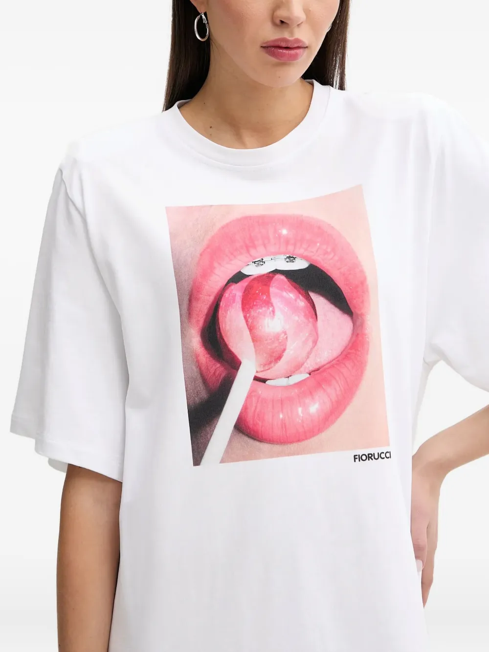 Fiorucci Maxi-T-shirtjurk met print Wit