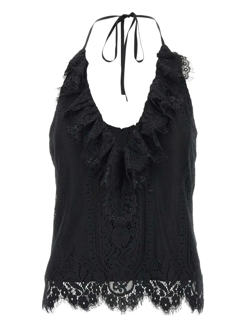 HERSKIND ruffled lace top | Black | Image 1