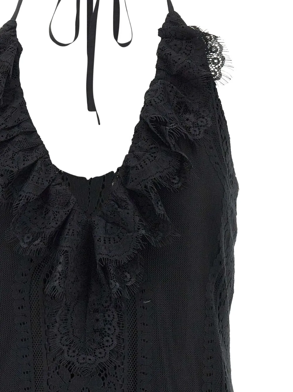 Herskind Ruffled Lace Top In Black