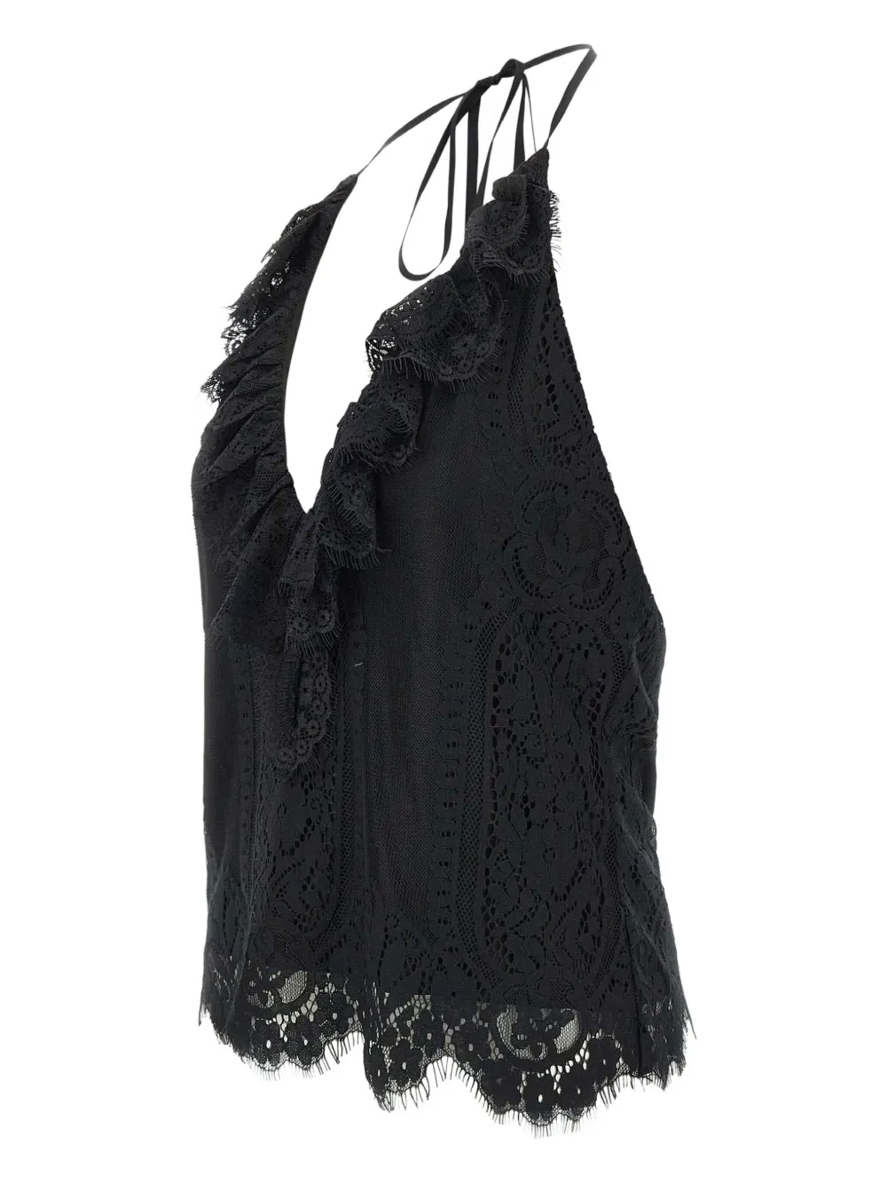 Herskind Ruffled Lace Top In Black