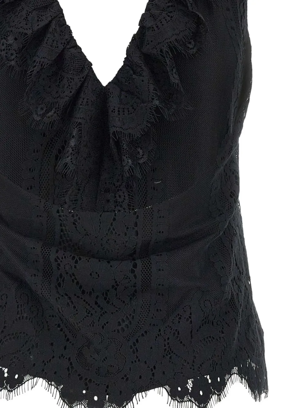 Herskind Ruffled Lace Top In Black