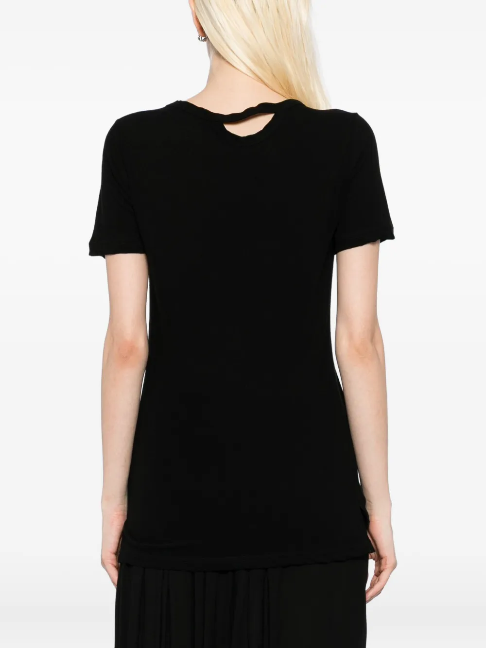 Yohji Yamamoto Katoenen T-shirt met gestrikt detail Zwart