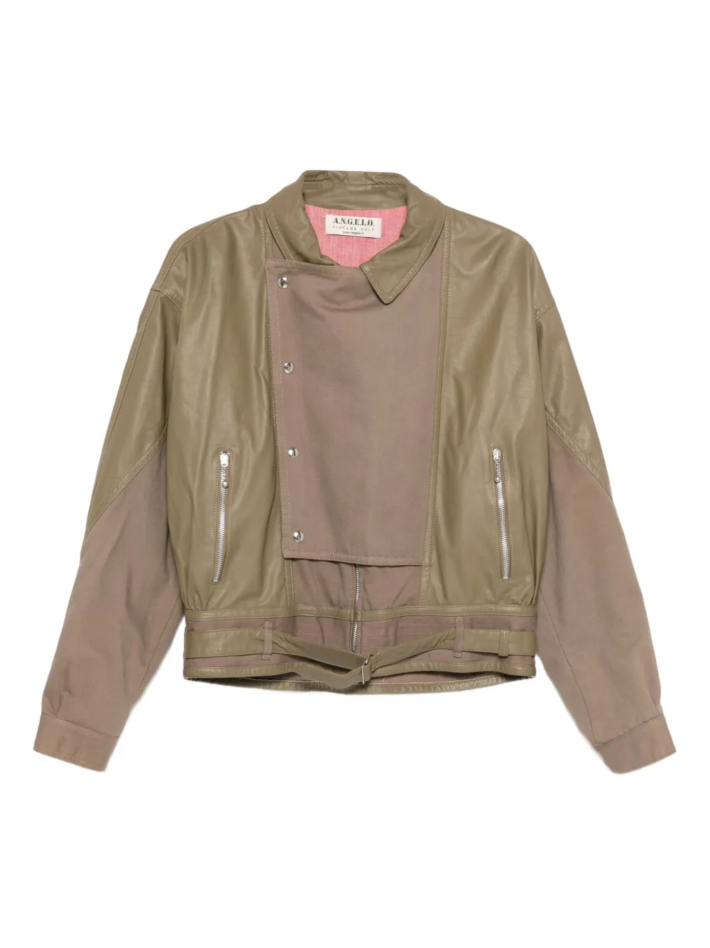A.N.G.E.L.O. Vintage Cult 1980s パネル レザージャケット - グリーン A.N.G.E.L.O. Vintage Cult 1980s パネル レザージャケット - グリーン