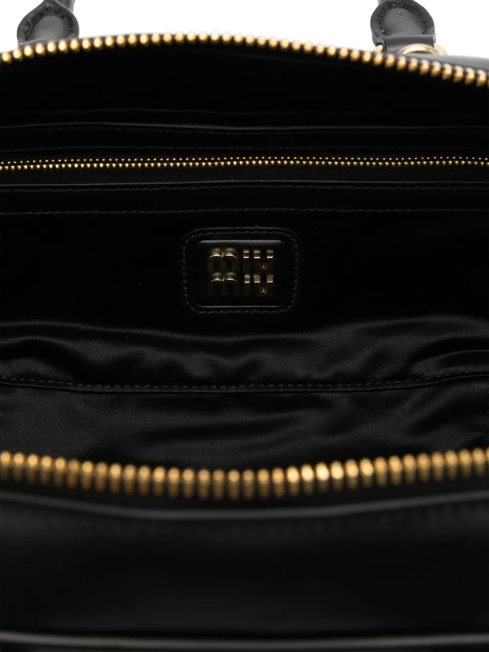 Miu Leren shopper Zwart