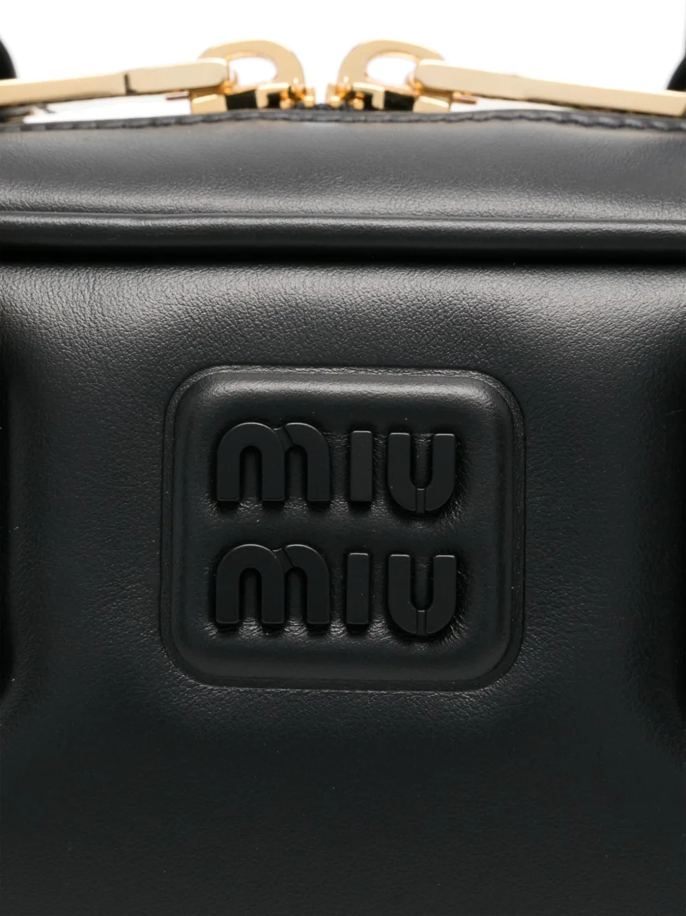 Miu Leren shopper Zwart
