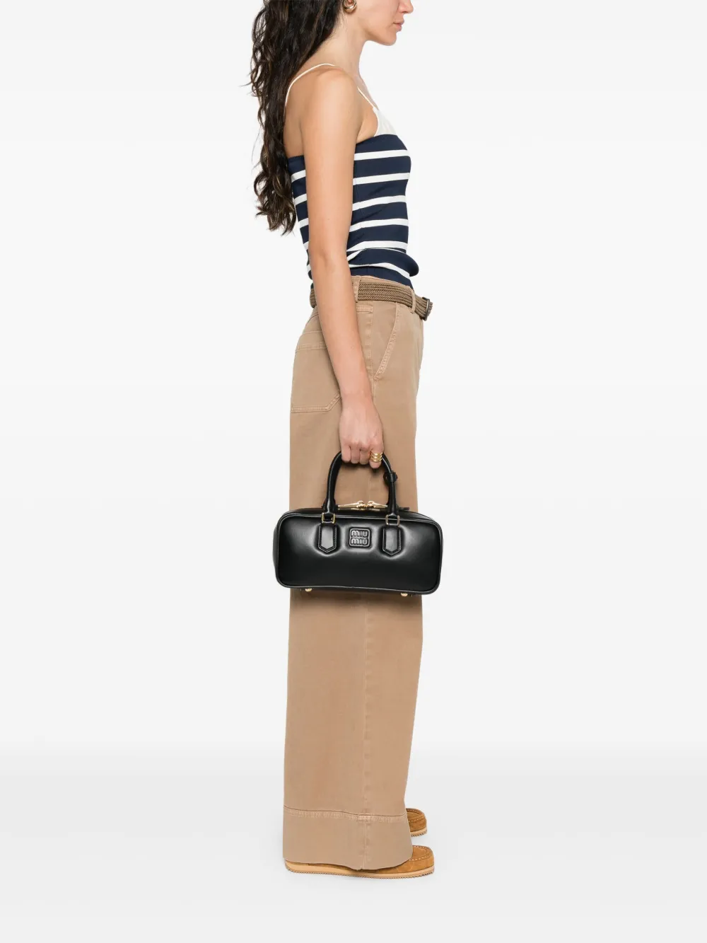 Miu Miu leather tote bag - Zwart