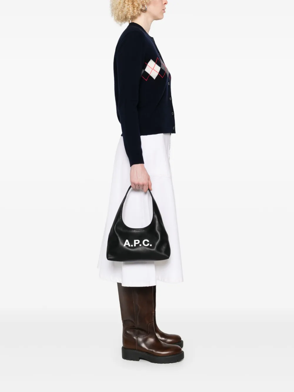 A.P.C. logo-print tote bag - Zwart