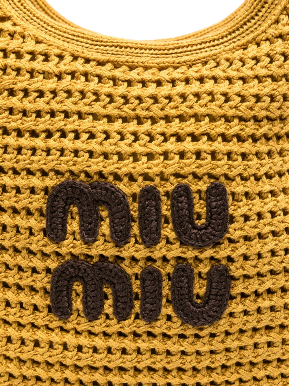 Miu Shopper met geborduurd logo Geel