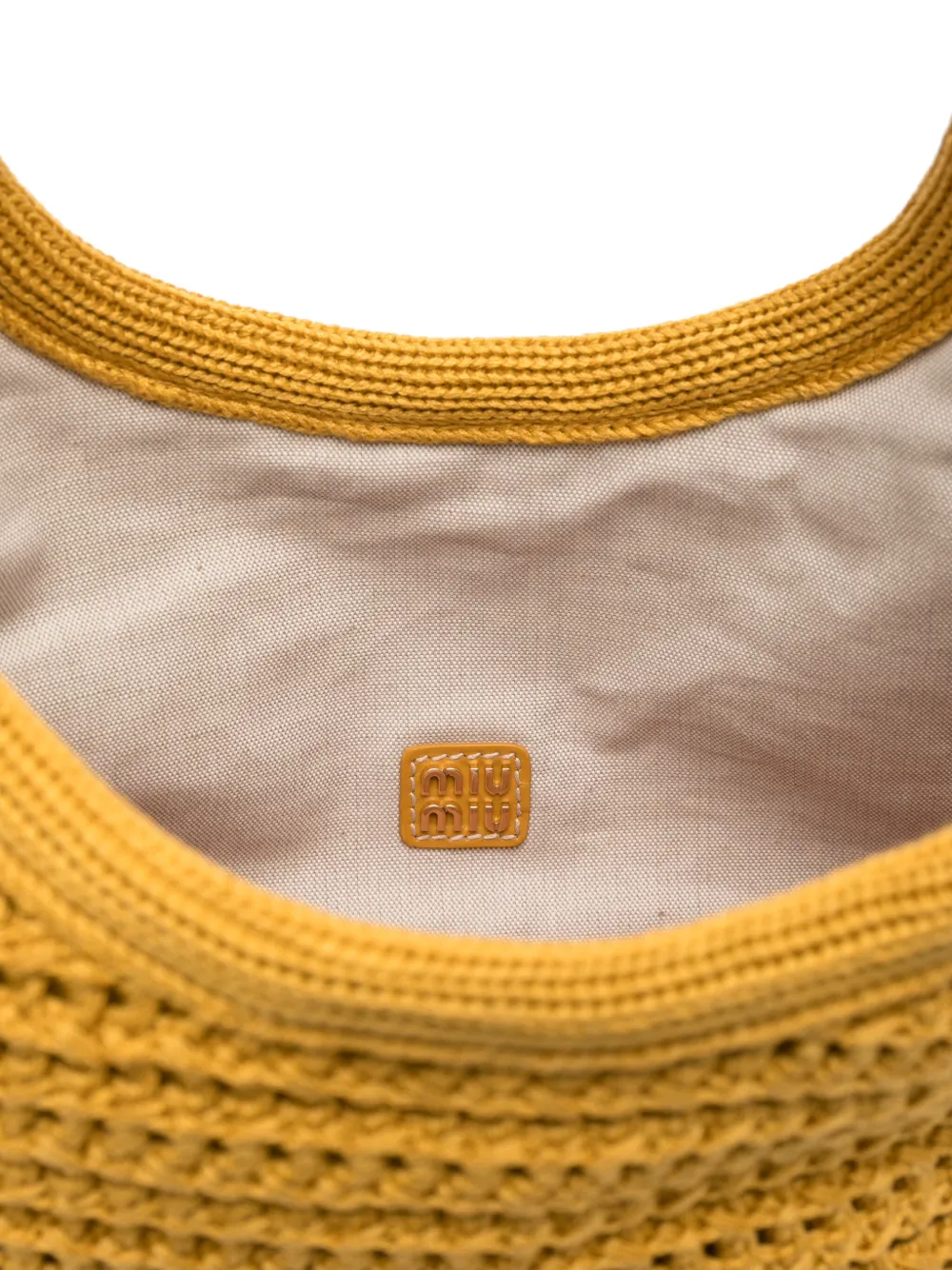 Miu Shopper met geborduurd logo Geel