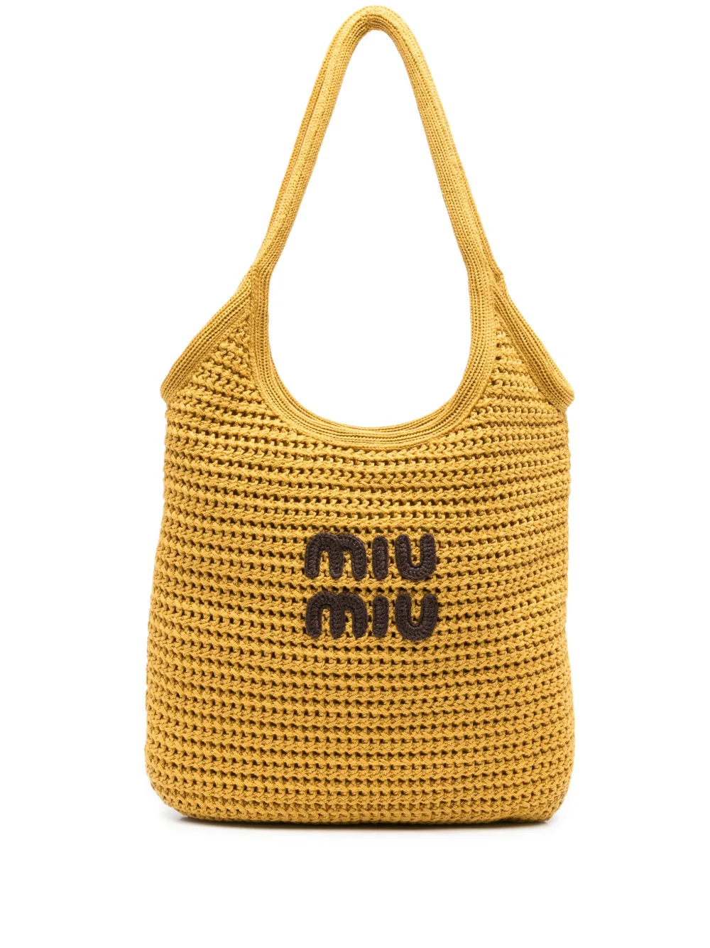 Miu Shopper met geborduurd logo Geel