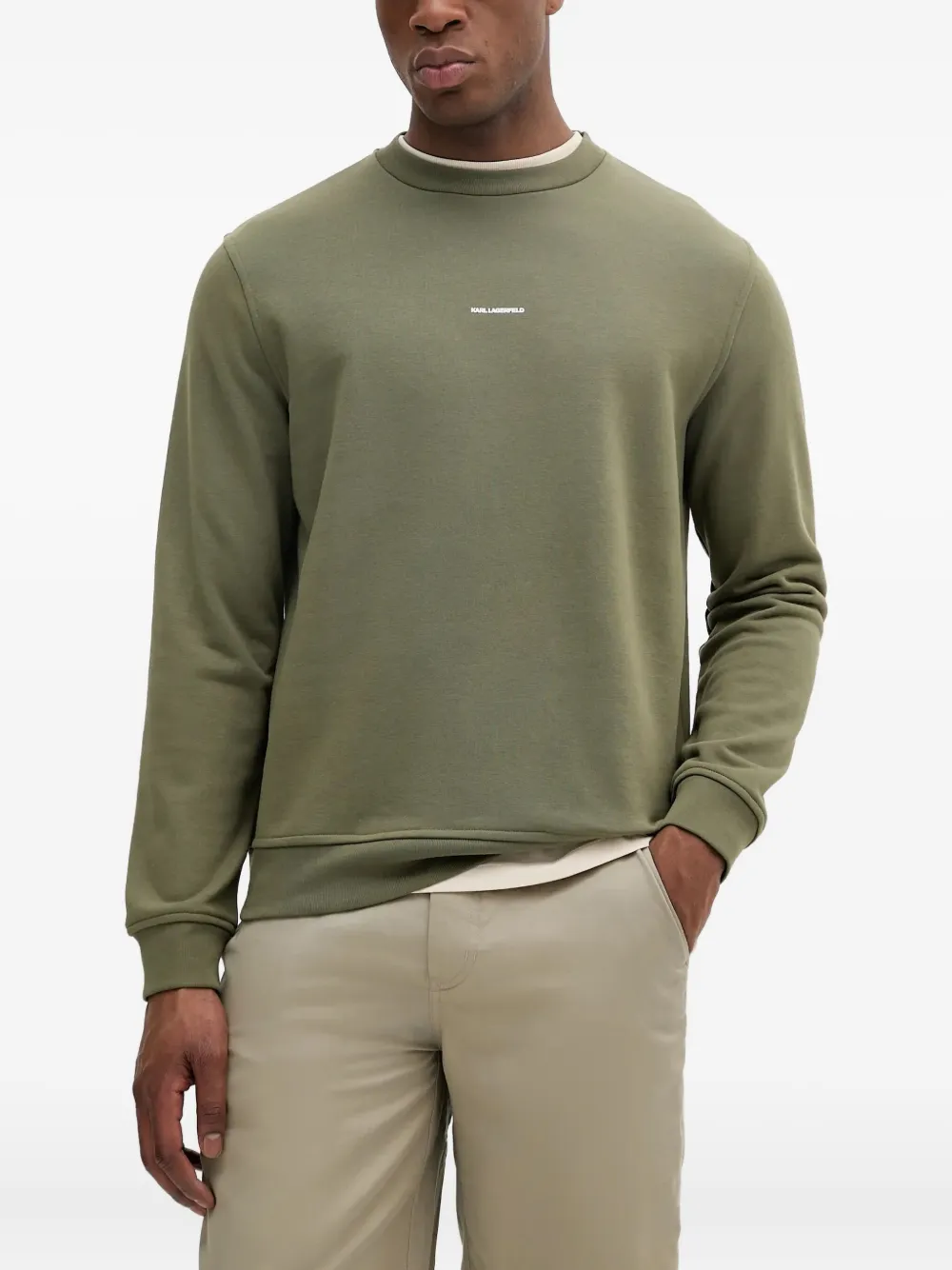 Karl Lagerfeld Sweater met geborduurd logo Groen