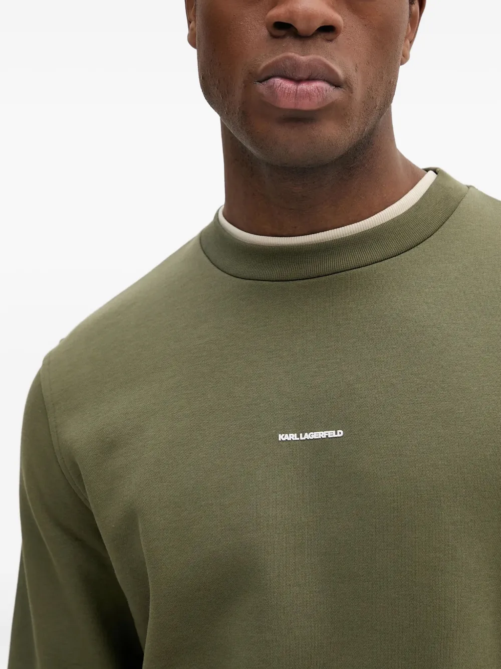 Karl Lagerfeld Sweater met geborduurd logo Groen