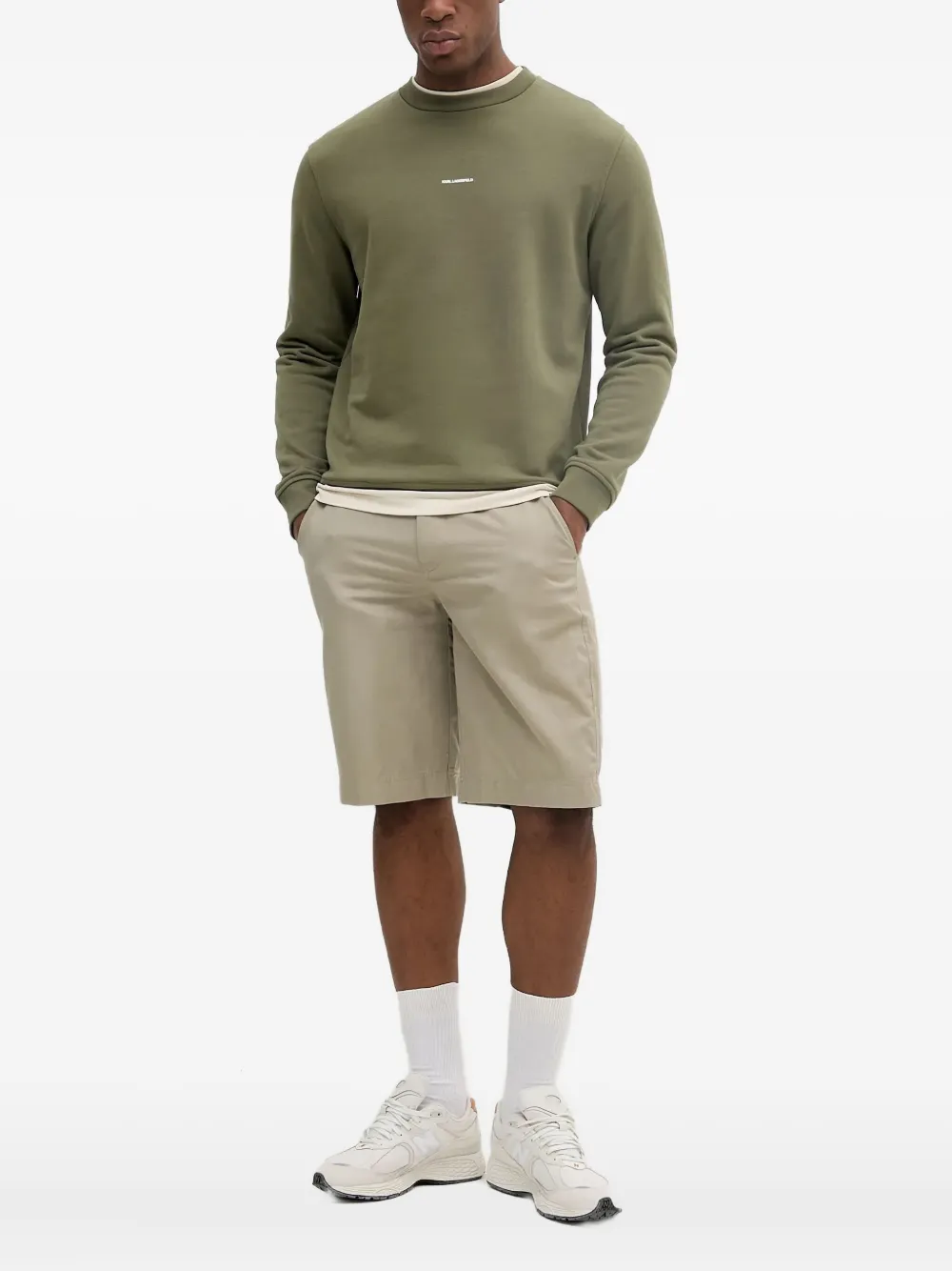 Karl Lagerfeld Sweater met geborduurd logo Groen
