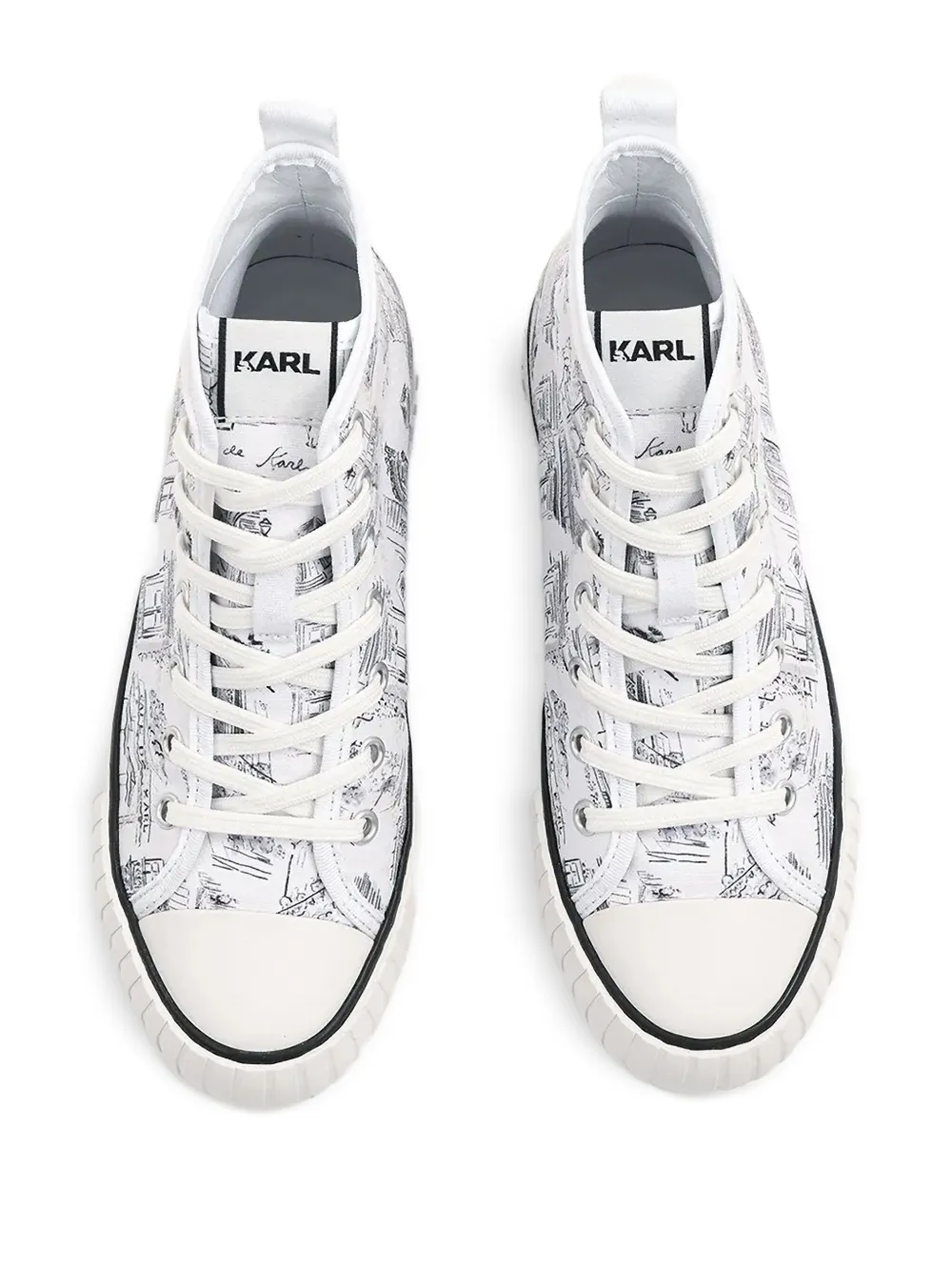 Karl Lagerfeld x Jorge Parra high-top sneakers White