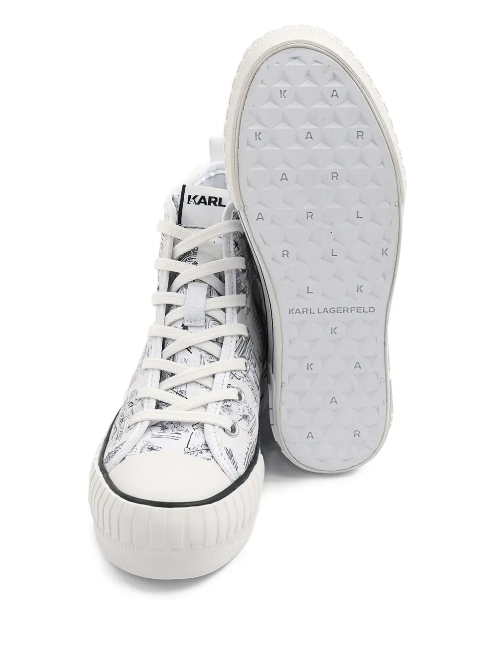 Karl Lagerfeld x Jorge Parra high-top sneakers White