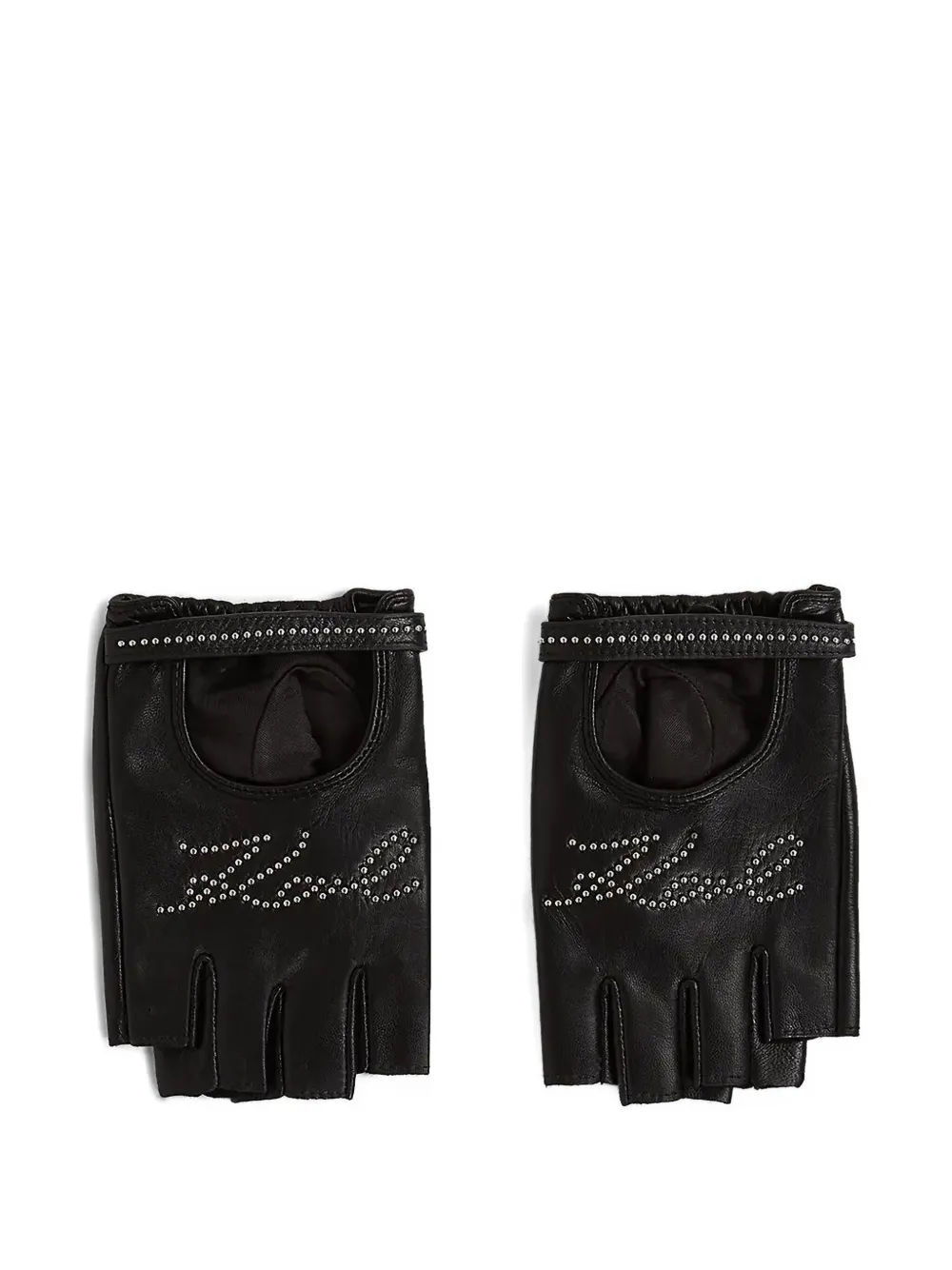 Karl Lagerfeld stud-embellished fingerless gloves - Nero
