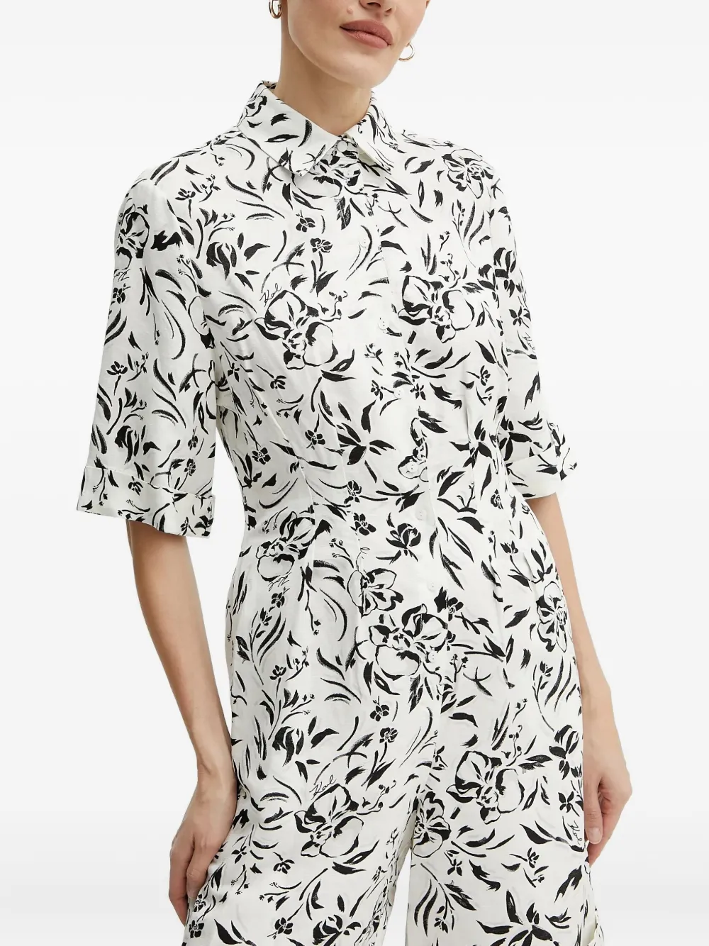 Karl Lagerfeld Jumpsuit met bloemenprint Wit