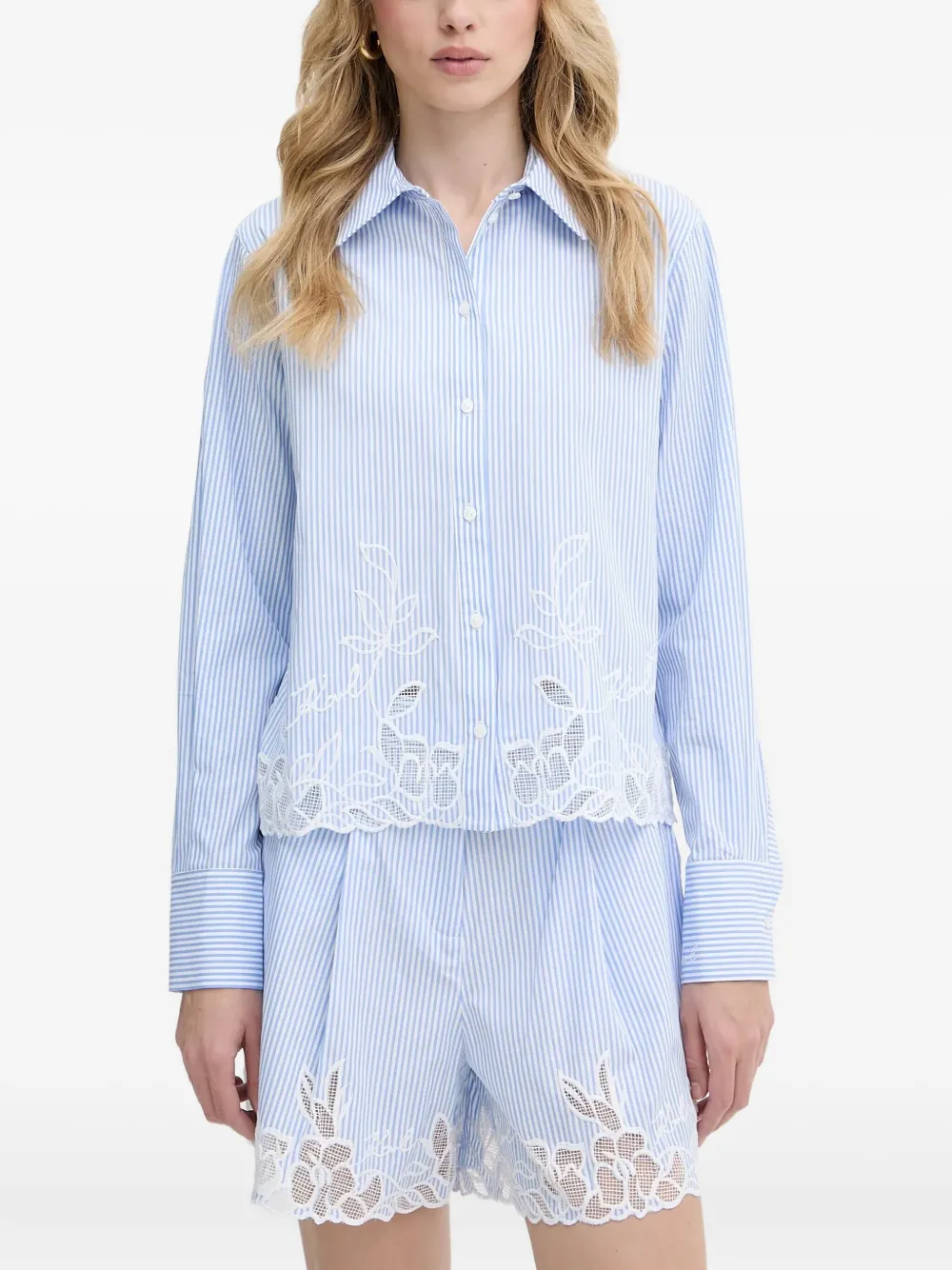 Karl Lagerfeld Gestreept overhemd Blauw