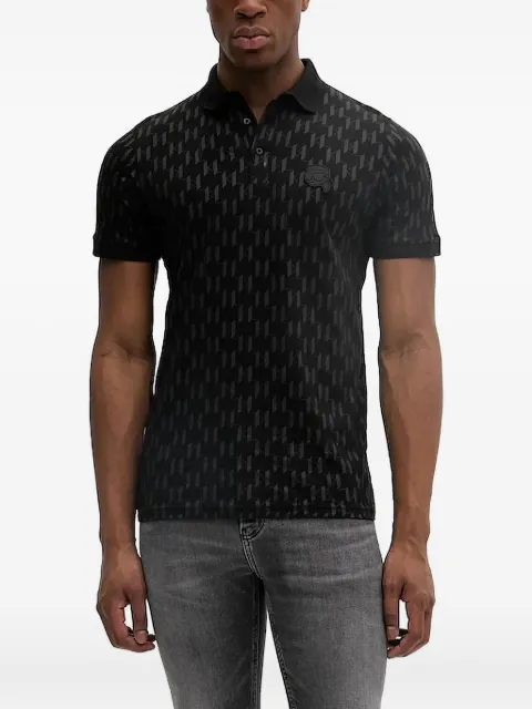 Karl Lagerfeld monogram-pattern polo shirt