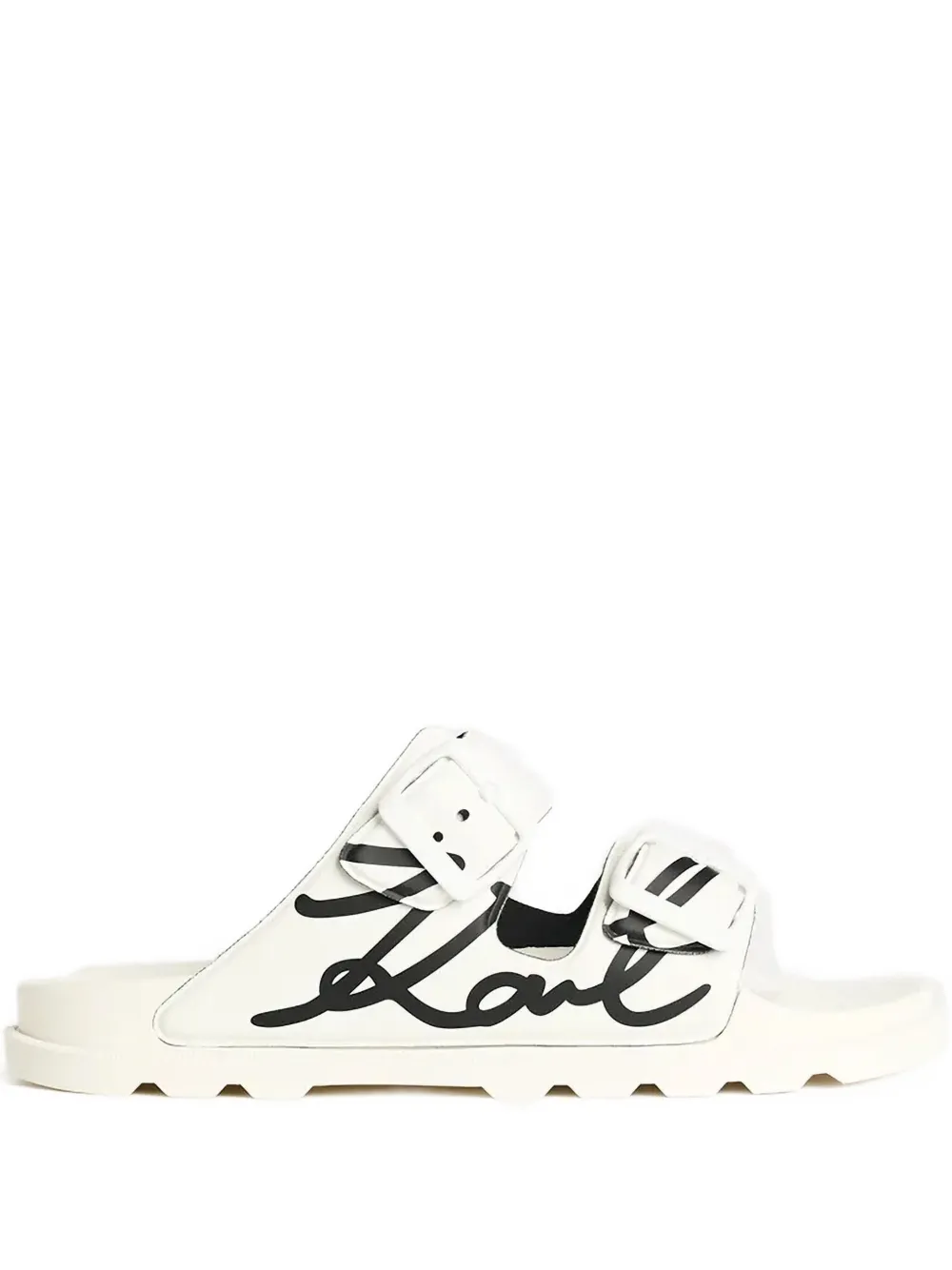 Karl Lagerfeld Kondo Tred sandalen met 2 bandjes en logoprint Wit