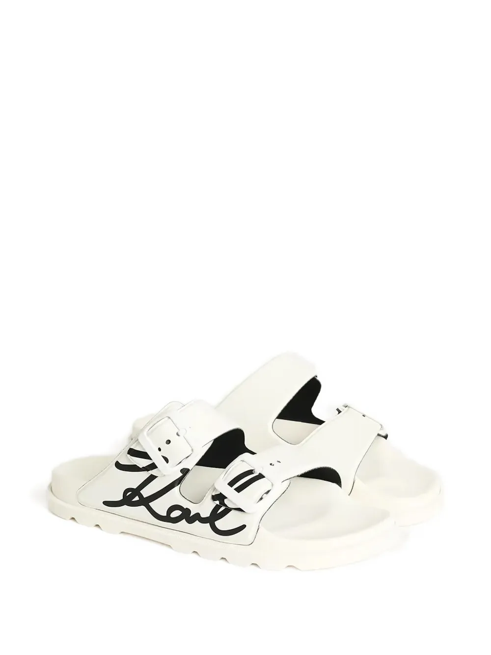 Karl Lagerfeld Kondo Tred sandalen met 2 bandjes en logoprint Wit