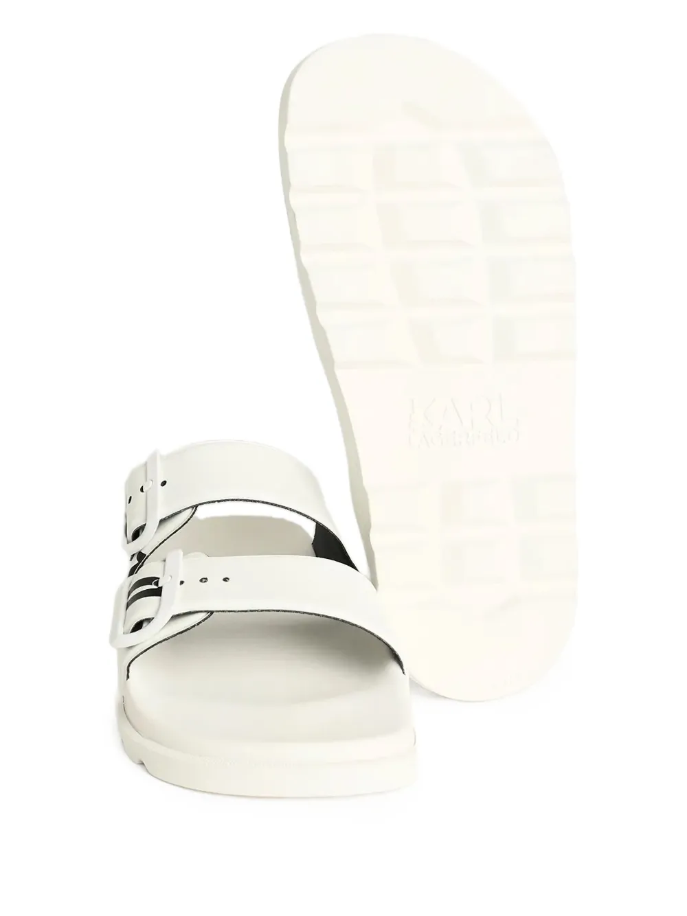 Karl Lagerfeld Kondo Tred sandalen met 2 bandjes en logoprint Wit