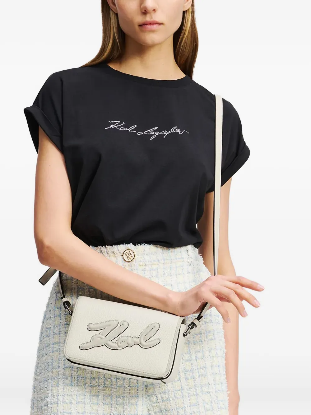 Karl Lagerfeld K Skuare crossbodytas met logoplakkaat Wit
