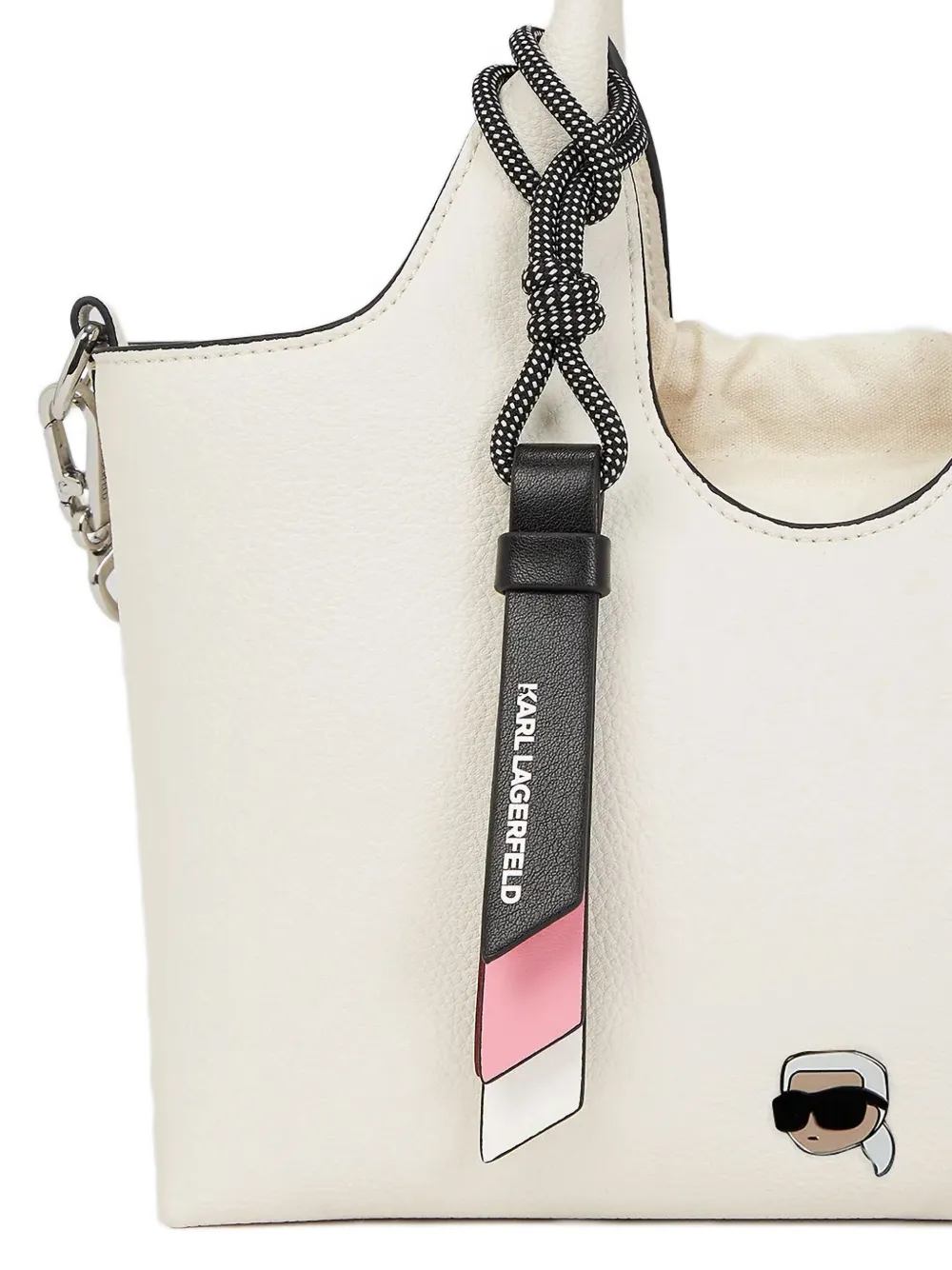Karl Lagerfeld Ikon Grainy kleine shopper Wit