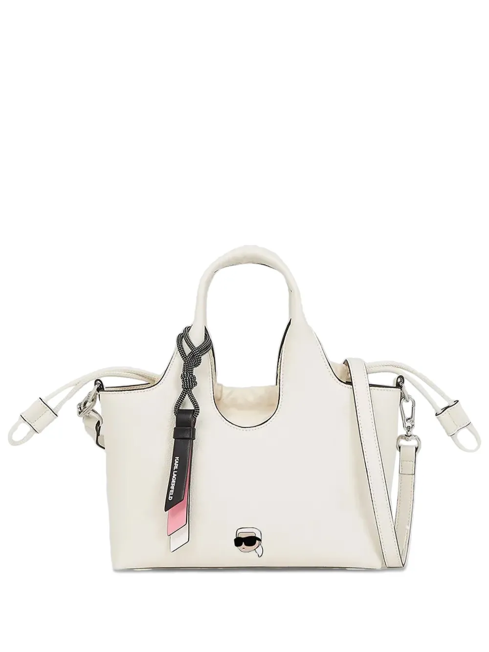 Karl Lagerfeld Ikon Grainy kleine shopper Wit