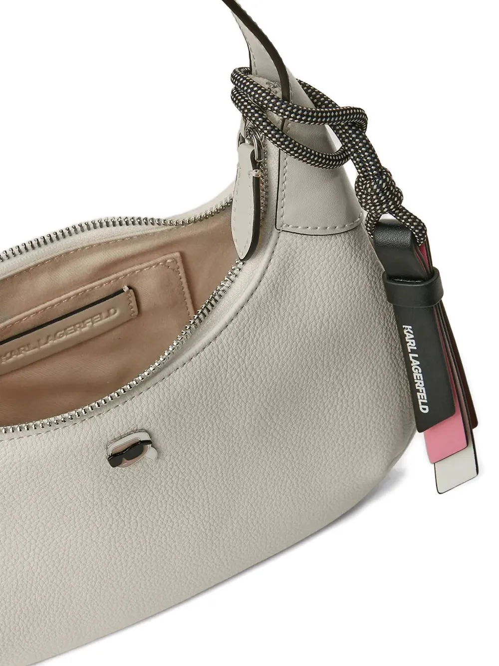 Karl Lagerfeld Ikon schoudertas met textuur Wit