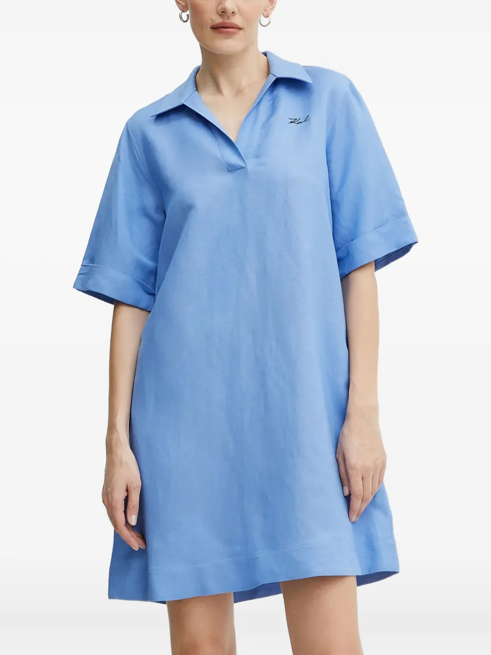 Karl Lagerfeld Mini-jurk met geborduurd logo Blauw