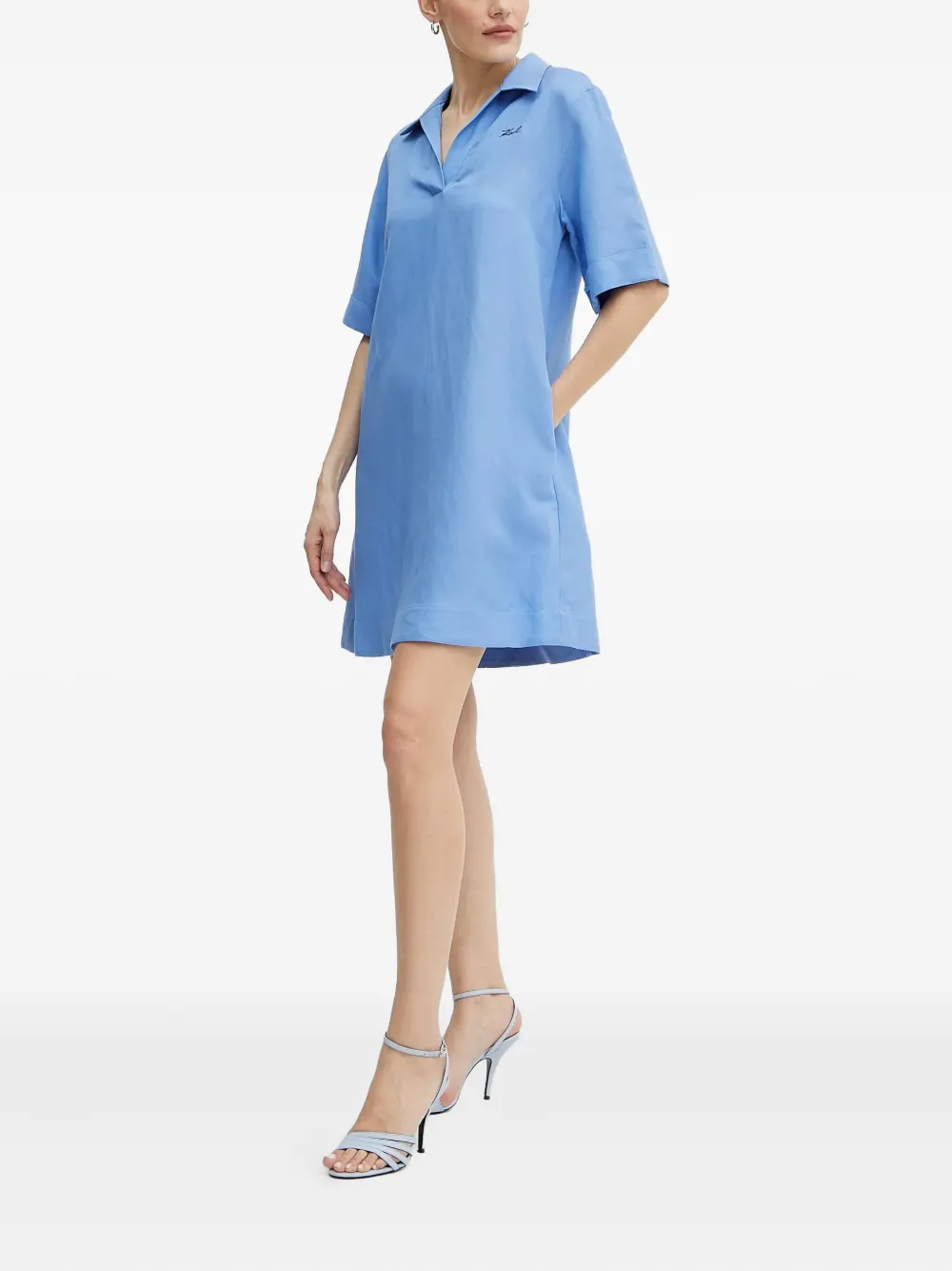 Karl Lagerfeld Mini-jurk met geborduurd logo Blauw